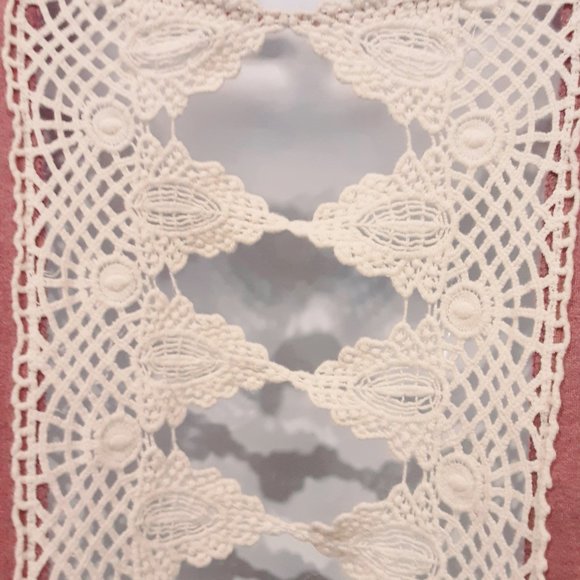 Free People Women's Sz M Lace Back Pink Oversized Sweatshirt Top - Picture 3 of 6